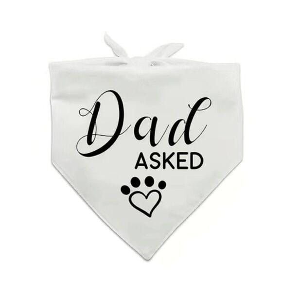 WEDDING OR ENGAGEMENT Dog Bandanas. Set of 2. OS. Black + White. Brand New! - Picture 3 of 5